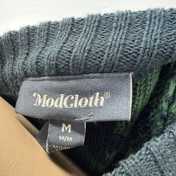 ModCloth Womens Octopus Pullover Sweater Size M Deep Green Cotton All Over Print - Picture 6 of 7